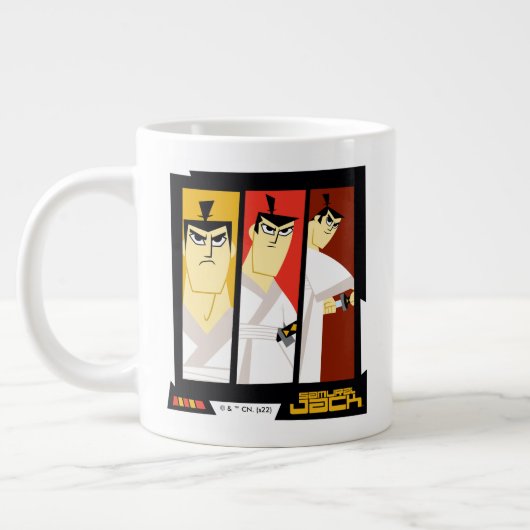 Samurai Jack Character Tri-Panel Futuristic Frame Extra Grote Beker (Links)
