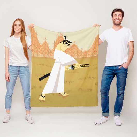Samurai Jack Drawing Sword Fleece Deken (In situ)
