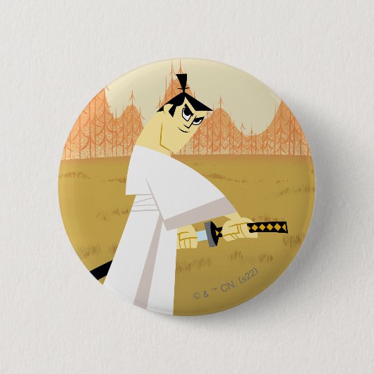Samurai Jack Drawing Sword Ronde Button 5,7 Cm (Voorkant)