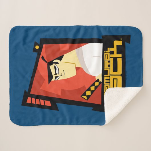 Samurai Jack glimlachend futuristisch Lijst Grafis Sherpa Deken (Voorkant (horizontaal))