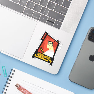Samurai Jack glimlachend futuristisch Lijst Grafis Sticker