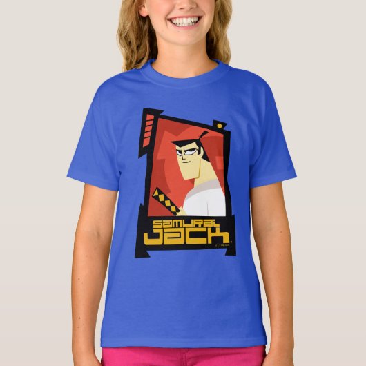 Samurai Jack glimlachend futuristisch Lijst Grafis T-shirt (Voorkant)