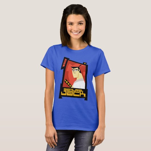 Samurai Jack glimlachend futuristisch Lijst Grafis T-shirt (Voorkant volledig)