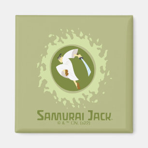 Samurai Jack Leaping Graphic Magneet