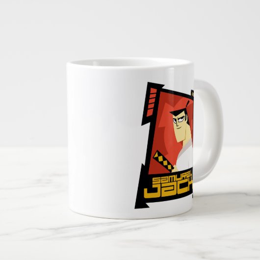 Samurai Jack Smiling Futuristic Frame Graphic Extra Grote Beker (Voorkant rechts)