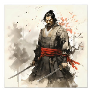 Samurai Japan Warrior Foto Afdruk