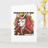 SAMURAI JAPANESE CAT KAART (Gele Bloem)