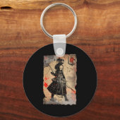 Samurai Japanese Retro Art Print Bushido Premium T Sleutelhanger (Voorkant)