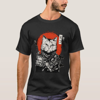 Samurai Japans kat Bushido Warrior Katana Sword T-shirt