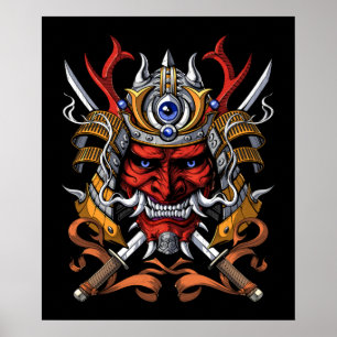 Samurai Japanse demon Poster