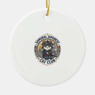 Samurai Japanse Kat POD Vector Kunst - Samurai Jap Keramisch Ornament