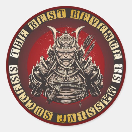 Samurai - Japanse tegenstrijders Citaat Ronde Sticker (Voorkant)
