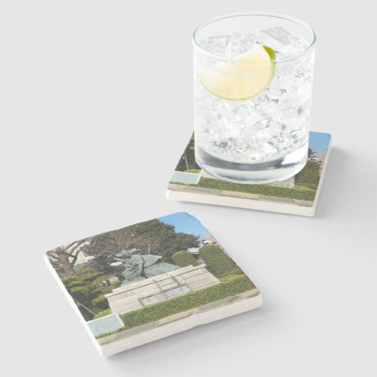 Samurai Kamakura Gongoro Kagemasa Kabuki Stenen Onderzetter (Zijkant)