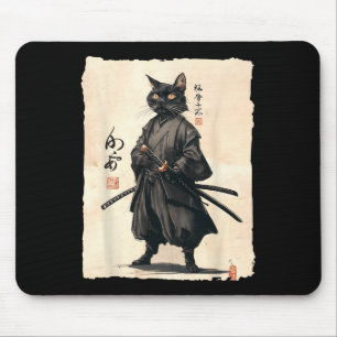 Samurai Kat Japanse Anime Kat Liefhebber Grappig V Muismat