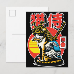 Samurai Kat Japanse Golf – Dappere Krijger Ansicht Briefkaart