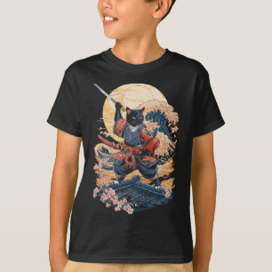 Samurai Kat Japanse Kat Anime Ninja T-shirt