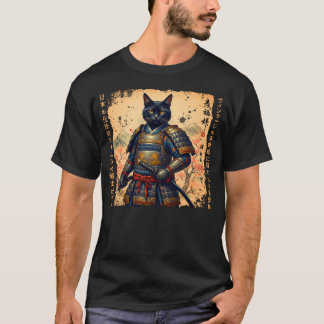 Samurai Kat Japanse Kat Krijger Anime Kat Japans T-shirt