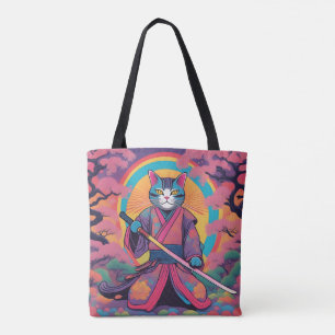 Samurai Kat met Katana Ontwerp Draagtas