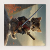 Samurai Kat puzzel voor alle leeftijden Legpuzzel (Horizontaal)