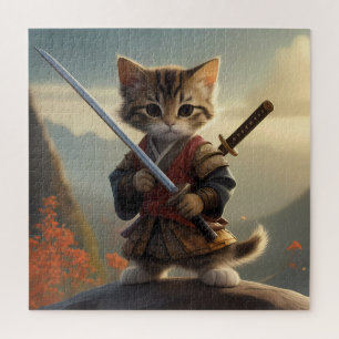 Samurai Kat puzzel voor alle leeftijden Legpuzzel