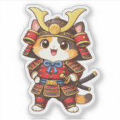 Samurai Kat Sticker (Voorkant)