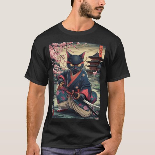 Samurai Kat  T-shirt (Voorkant)
