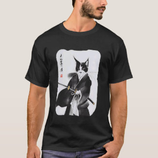 Samurai Kat Vintage Japanse Ukiyo e Krijger Kunst T-shirt