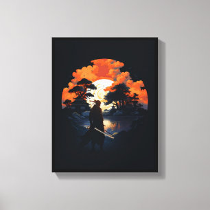 Samurai Katana Japan Ninja Warrior Canvas Afdrukke Afdruk