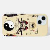 SAMURAI-KATTEN IN SKULL, SKELETON, BUTTERFLY-TATTO Case-Mate iPhone CASE (Achterkant (horizontaal))