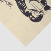 SAMURAI-KATTEN IN SKULL, SKELETON, BUTTERFLY-TATTO TISSUEPAPIER (Detail)