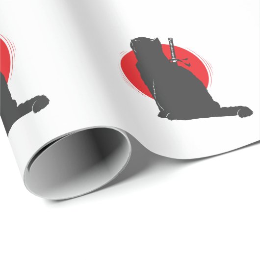 Samurai Katze trägt ihr Schwert Cadeaupapier (Rol Hoek)