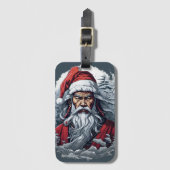 Samurai Kerstman Krijger Kerst Kunst Cadeau Bagagelabel (Voorkant (verticaal))