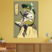 Samurai Kikker: Bewaker van de Lotus Canvas Afdruk (Insitu (Woonkamer))