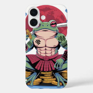 Samurai Kikker Krijger kunst iPhone 16 Hoesje