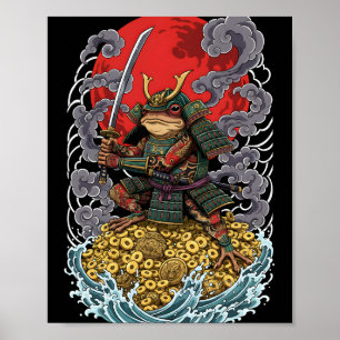 Samurai Kikker van het Geluk – Mythologische Krijg Poster