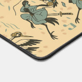 Samurai Kraanvogel met Koptelefoon  Bureaumat (Hoek)