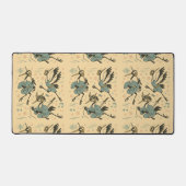 Samurai Kraanvogel met Koptelefoon  Bureaumat (Voorkant)