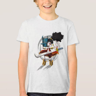 Samurai krijger Chibi duivel masker Tri-Blend Shirt