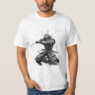 Samurai-krijger in actie Japanse kunst keramiek T-shirt