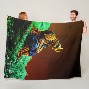 Samurai-krijger in gouden harnas – Episch Japans Fleece Deken