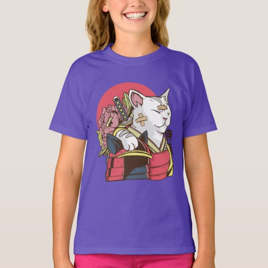 Samurai Krijger Kat T-shirt (Voorkant)