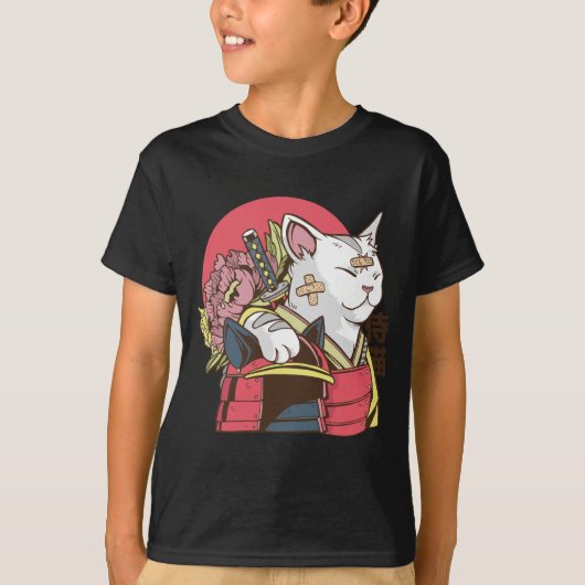 Samurai Krijger Kat T-shirt (Voorkant)