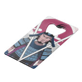 Samurai-krijger Kredietkaart Flessenopener (Voorkant Gekanteld)