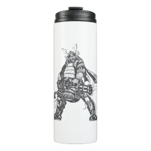 Samurai Krijger Met Snelvuurwapen Thermosbeker