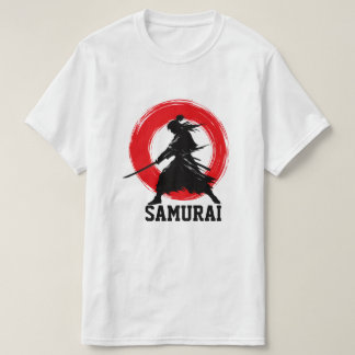 Samurai Krijger Minimal Rode Cirkel T-shirt