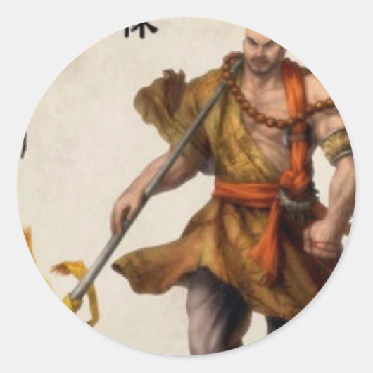 samurai-krijger ronde sticker (Voorkant)