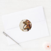 samurai-krijger ronde sticker (Envelop)