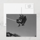 Samurai krijger sprong aanval met een zwaard 3 briefkaart (Voorkant / Achterkant)