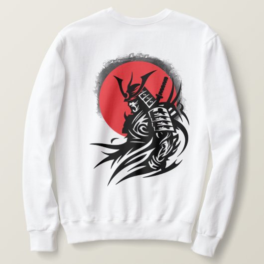 Samurai-krijger T-shirt met opkomende zon grafisch (Design achterkant)