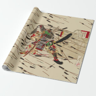 SAMURAI MASATSURA VECHT ONDER EEN PIJLSTORM CADEAUPAPIER